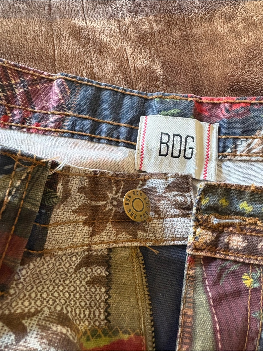 urban outfitters BDG kayla low rise patchwork print pants - Picture 3 of 6